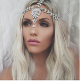 Trinity Silver Gold Rhinestone Jeweled Head piece Bridal Wedding Boho Grecian Goddess