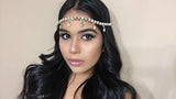 Venus Gold Goddess Drop Jeweled Head Chain Head Piece Hair Jewelry Grecian Bollywood Wedding
