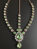 Lime Green Gem Goddess Hair Jewelry