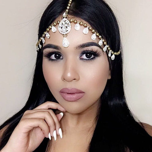 Gold Matha Patti Wedding Bridal Goddess Bohemian Boho Grecian Head Chain Hair Jewelry