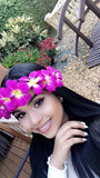 PURPLE Hawaiian Plumeria Flower Crown Floral Halo Boho Bohemian
