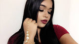Gold Diamante Pearl Hand Jewelry Hand Panja Hand Chain Bollywood Bohemian Grecian