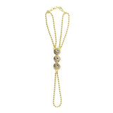 Gold Rhinestone Hand Jewelry Hand Panja Hand Chain Bollywood Bohemian