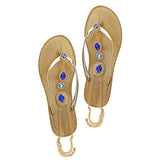 Gold Blue Foot Sandal Wedding Beach Jewelry