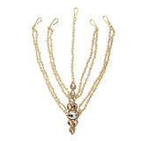 Zara Goddess Rhinestone Pearl Matha Patti Hair Jewelry