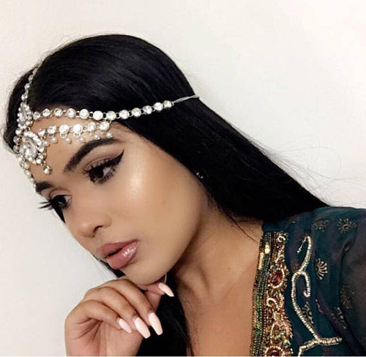 Rhinstone Wedding Hair Jewelry Goddess head piece Grecian Bride Bridal Boho Head Piece