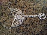 Silver Diamante Hand Jewelry Hand Panja Hand Chain Bollywood Bohemian Grecian